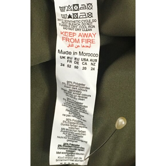 PrettyLittleThing Dress Women Size 24 Olive Green V neck Long Sleeves New w Tags - Picture 13 of 14